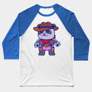 Hand Drawn Panda Boy With The Guns Baseball T-Shirt